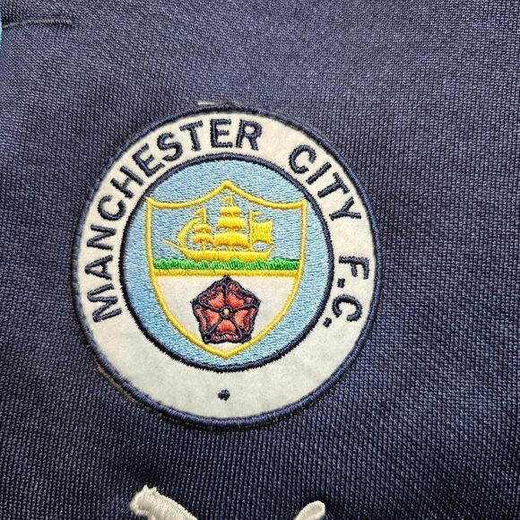 PUMA Manchester City Soccer Fleece Joggers Pants Men's S Navy Blue Halland T7 SE - Picture 13 of 14
